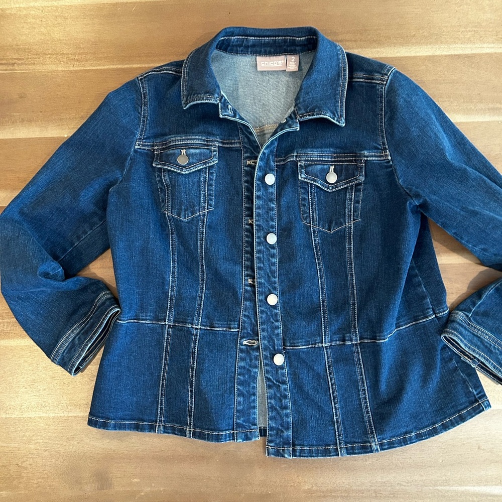 Like New Chico’s Denim Jacket - Picture 2 of 3